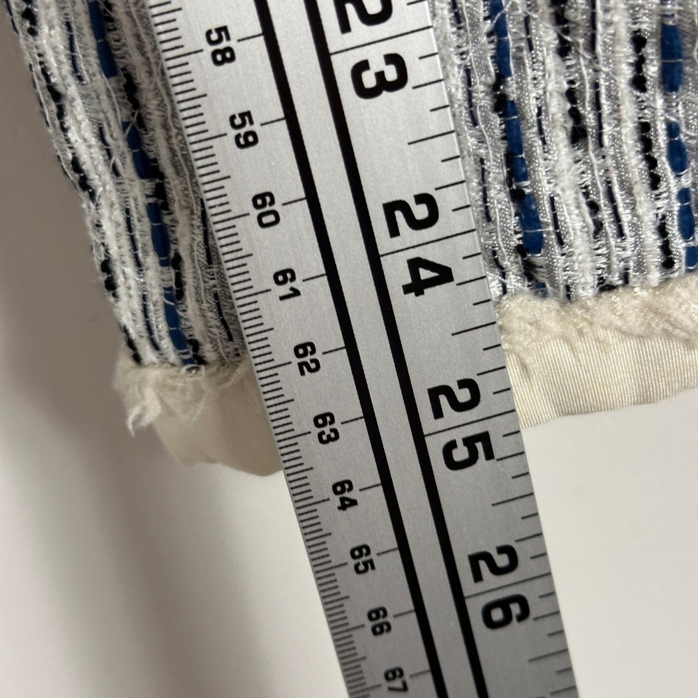 Adam Lippes Tweed Cropped Jacket Womens Size 10 Blue Silk Blend‎ $395 USD Coat - Picture 16 of 16